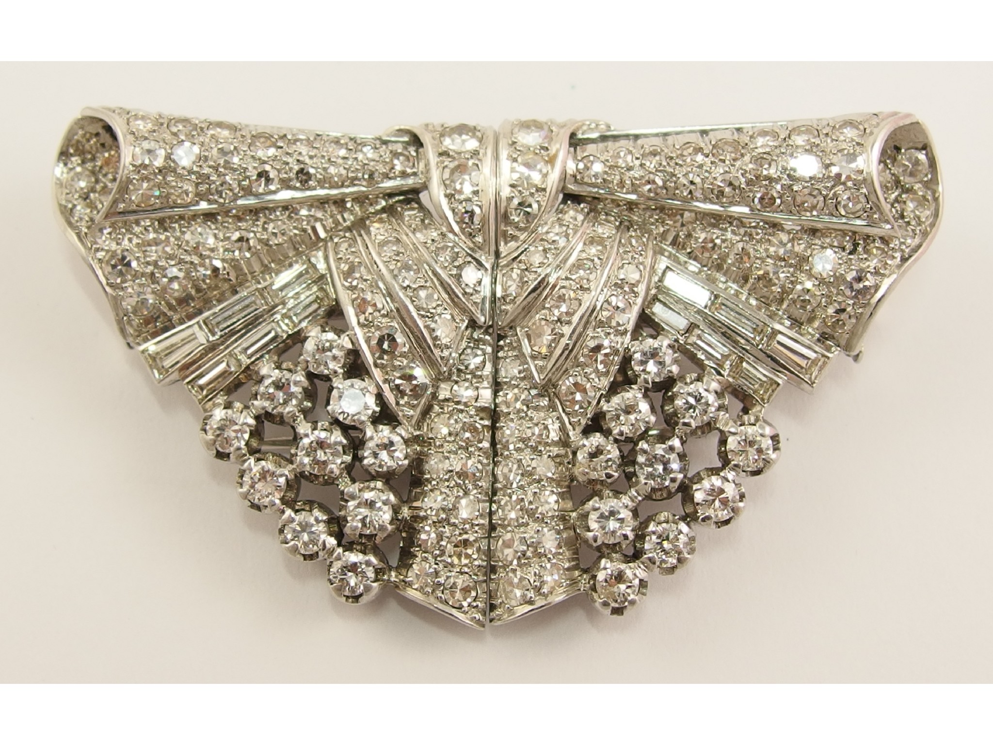 Appraisal: A superb example of an Art Deco diamond dress clipcraftsman