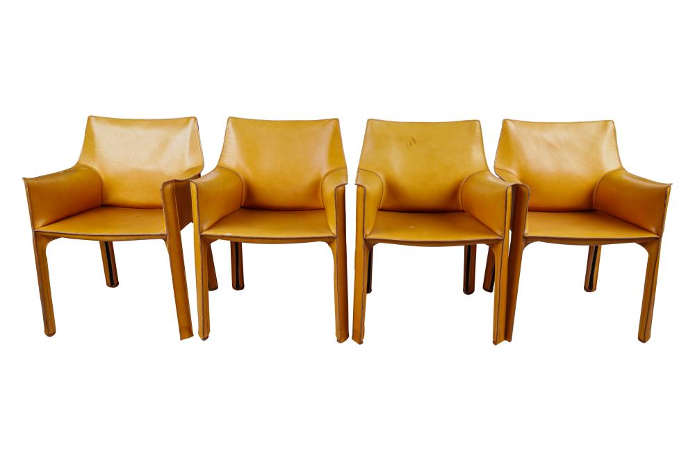 Appraisal: MARIO BELLINI FOR CASSINA FOUR ARMCHAIRSstamped Cassina to underside of