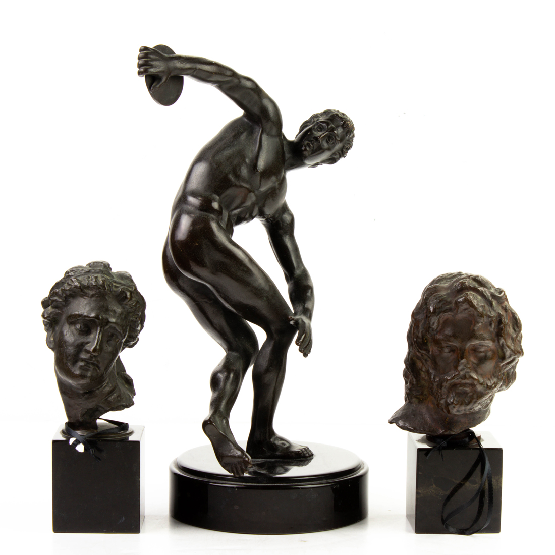 Appraisal: LOT OF GRAND TOUR STYLE BRONZES AFTER THE ANTIQUE Lot