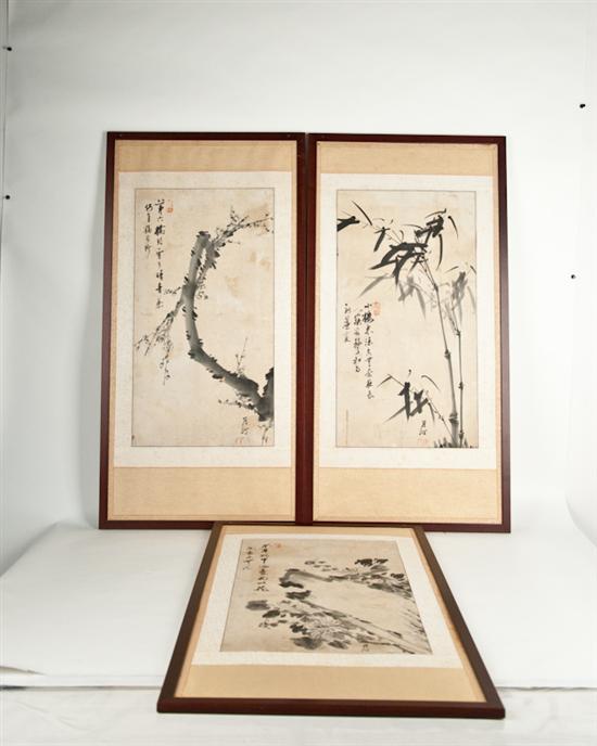 Appraisal: Six Asian Watercolor Paintings flowers and plants all inscribed and