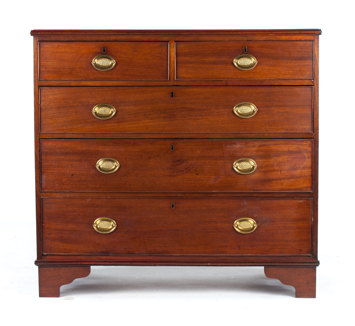 Appraisal: George IV mahogany chest flat top with molded edge two