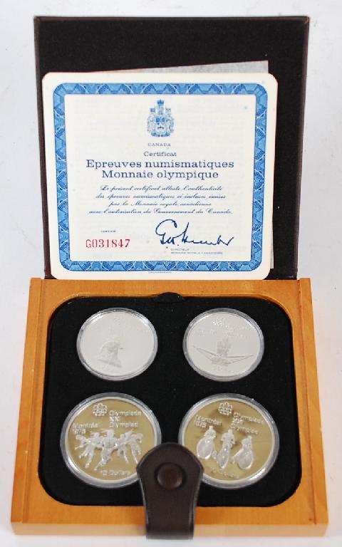 Appraisal: MONTREAL OLYMPIC FOUR SILVER COIN PROOF SET comprising two ten