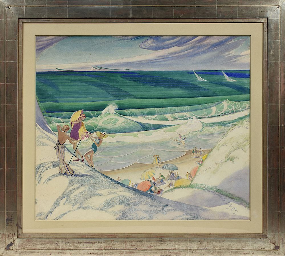 Appraisal: John Rutherford Boyd Illustrator Am - watercolor on paper Bathers