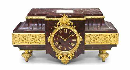 Appraisal: A Louis XVI Style Rouge Marble and Gilt Bronze Mounted