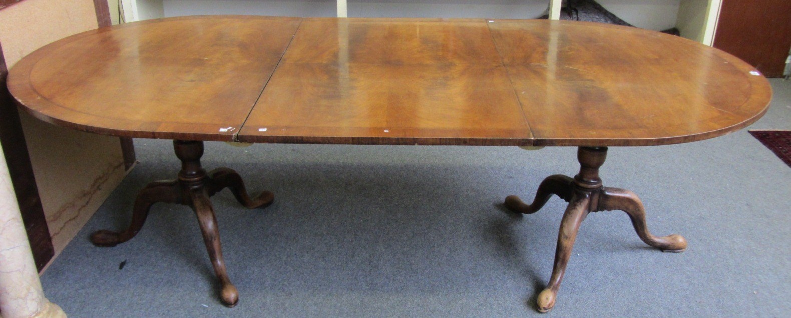 Appraisal: A th century and later mahogany 'D' end extending dining