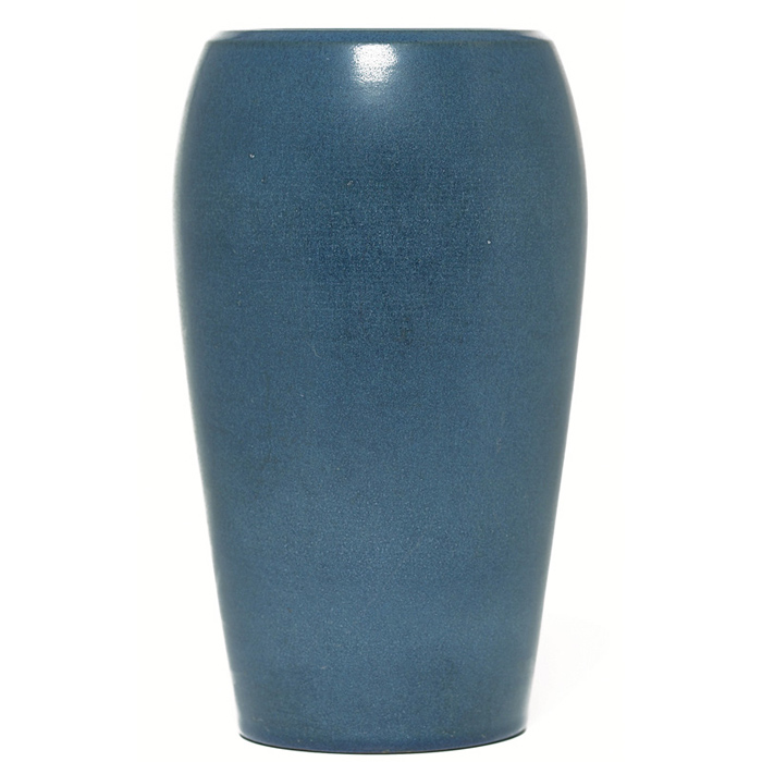 Appraisal: Marblehead vase large tapered form covered in a blue matt