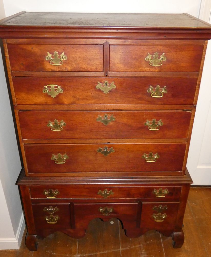 Appraisal: PERIOD RHODE ISLAND HIGHBOY th century Rhode Island Chippendale part