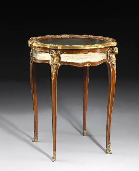 Appraisal: A Louis XV style gilt bronze mounted vitrine table late