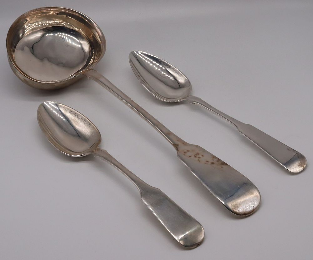 Appraisal: SILVER Grouping of Russian Silver Serving Pieces Includes a th