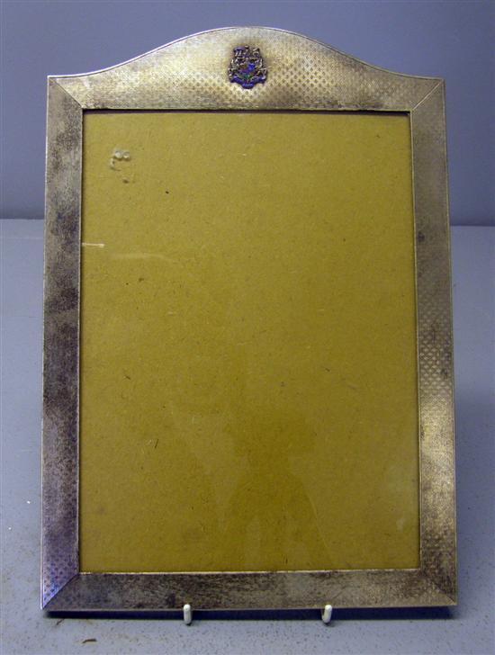 Appraisal: George V silver photograph frame with machine turned decoration the