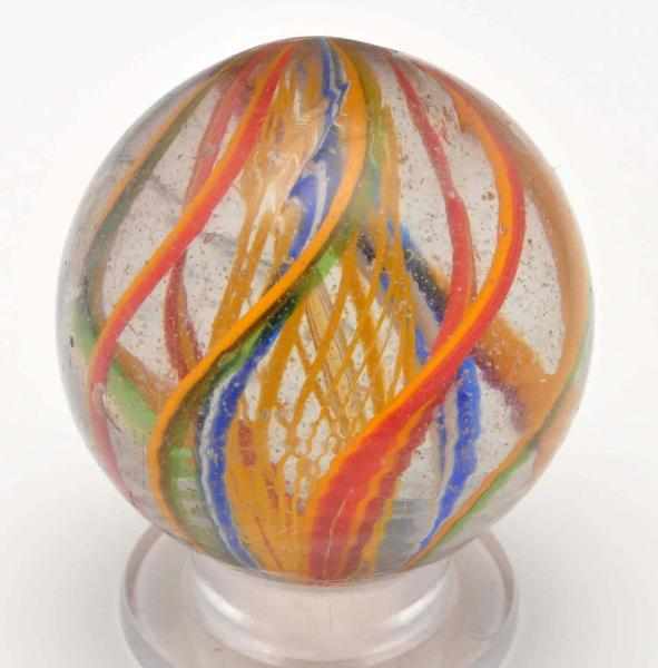 Appraisal: -Stage Latticino Core Swirl Description Central orange latticino core mid-level