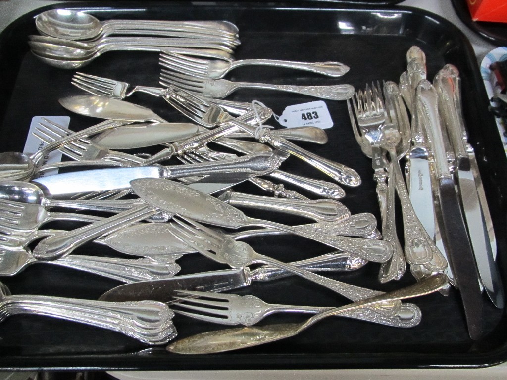 Appraisal: Lot comprising tray lot of loose EP cutlery