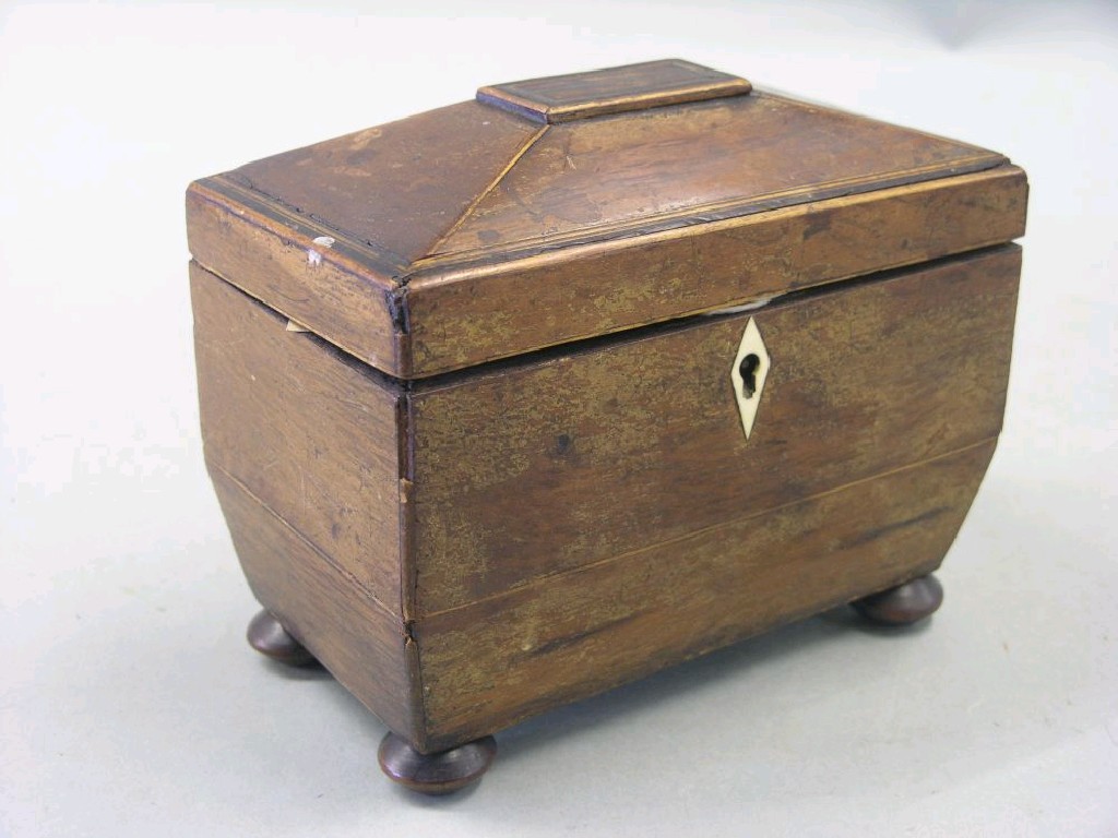 Appraisal: A late th century she-oak tea caddy interior with two