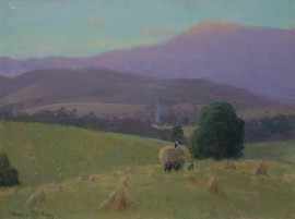 Appraisal: Morris E Cohen - Carting Hay Evening Healesville Gembrook pastel