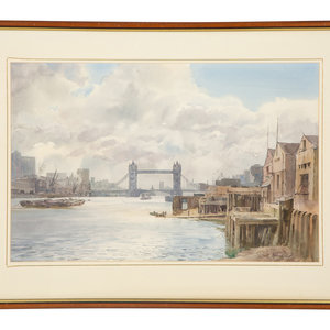 Appraisal: Edward Ashton Cannell British - View of Tower Bridge watercolor