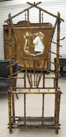 Appraisal: VICTORIAN TIGER BAMBOO HALLSTAND Aesthetic Movement c - the top