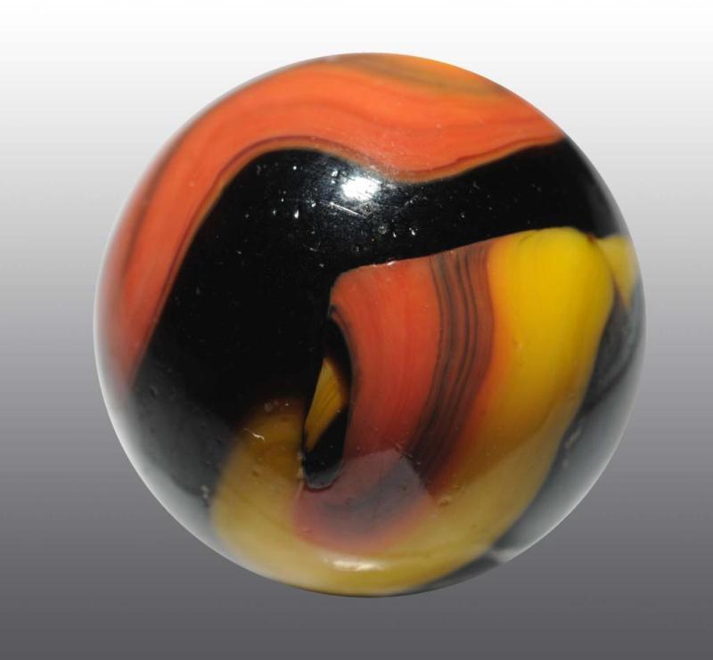 Appraisal: Christensen Agate Flame Swirl Marble Description Original surface Yellow base