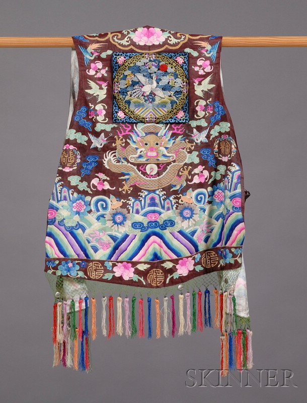 Appraisal: Court Vest China late th century K'o ssu with an