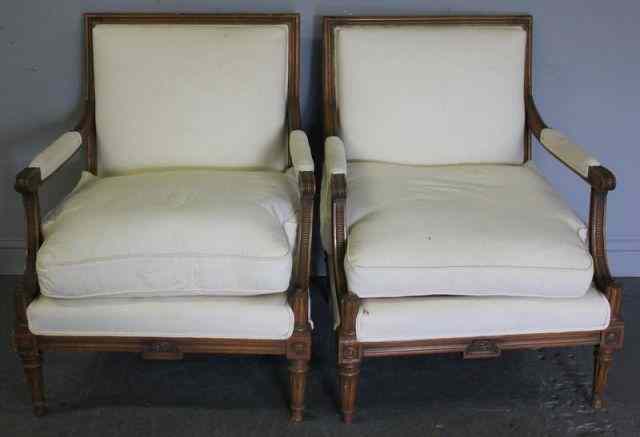 Appraisal: Pair of French Style Louis XVI Armchairs From a Manhattan