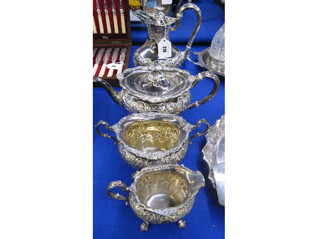 Appraisal: Four piece silver plated tea service