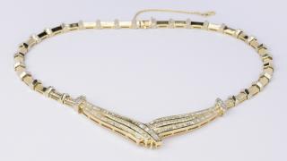 Appraisal: K Diamond Collar Necklace K yellow and white gold diamond