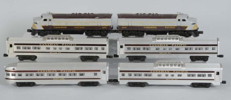 Appraisal: Lionel -Piece Canadian Pacific Passenger Set Description Post-war O-gauge Includes