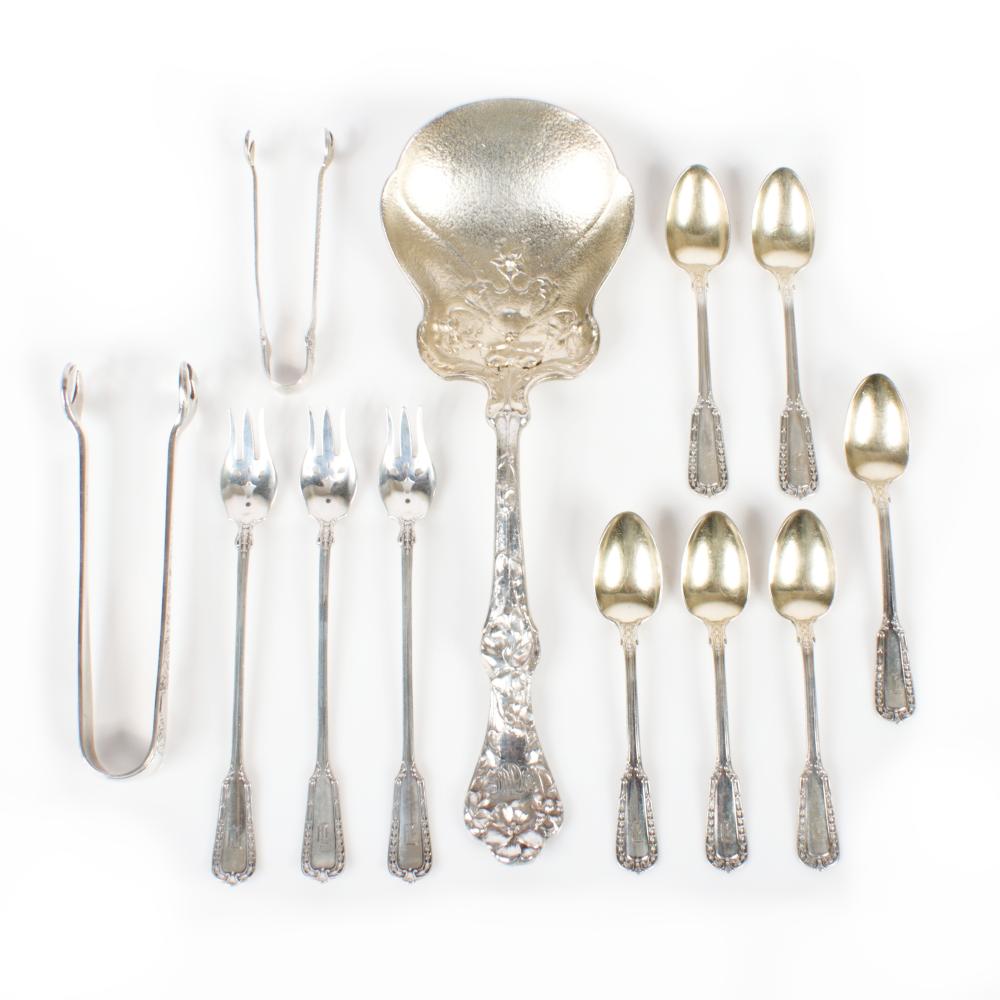 Appraisal: GORHAM ASSORTED STERLING SILVER FLATWARE AND SERVING PIECES ART NOUVEAU