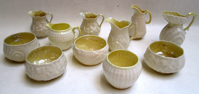 Appraisal: ELEVEN BELLEEK PARIAN PORCELAIN CREAM AND SUGAR in various patterns