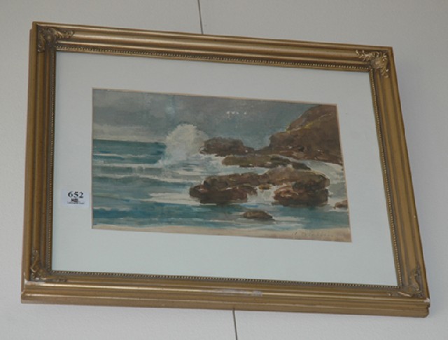 Appraisal: ALLEN MCCUBBIN Breaking wave Portsea Watercolour Signed lower right x