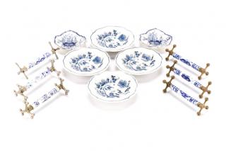 Appraisal: Group of Blue Onion Porcelain Table Articles A group of