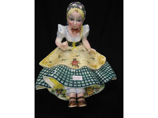 Appraisal: Lenci Style Italian Figurine of a Seated Girl with lady