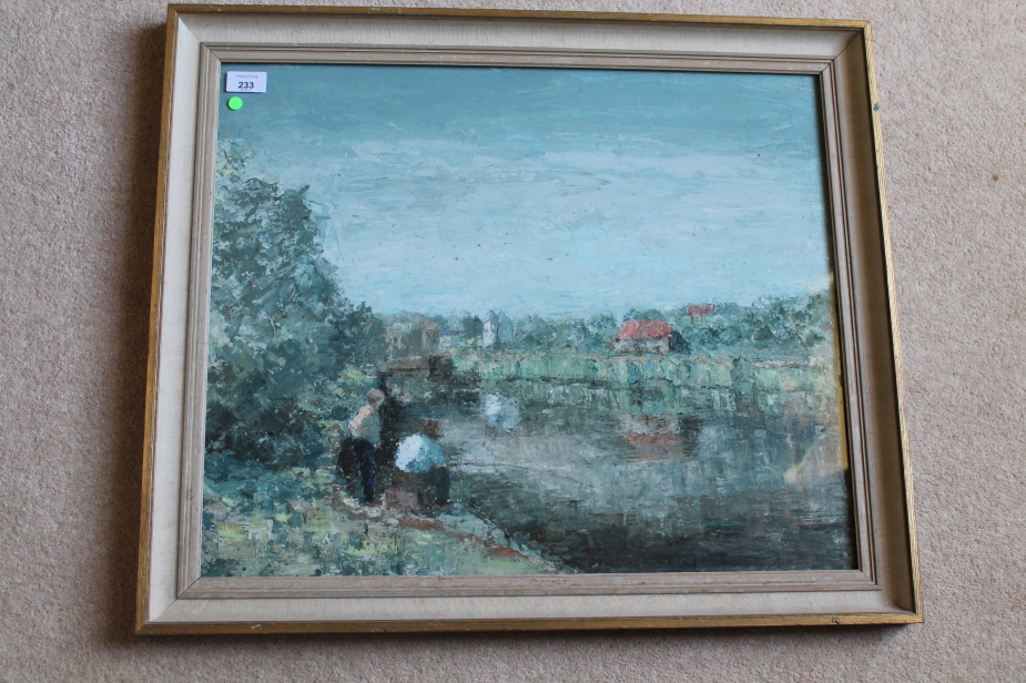 Appraisal: ARR Nairne Tate thC A canal scene with figures fishing