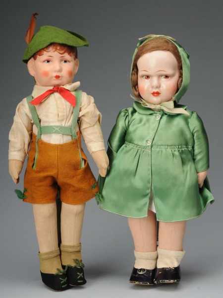 Appraisal: Lot of Bing Cloth Dolls Description Germany Ca Tyrolean boy