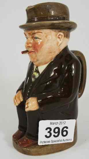 Appraisal: Royal Doulton Small Toby Jug Cliff Cornell in Brown Suit