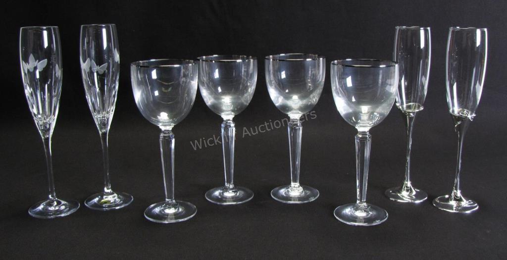 Appraisal: Group of Waterford Crystal Stemware eight total including four 'Metropolitan'