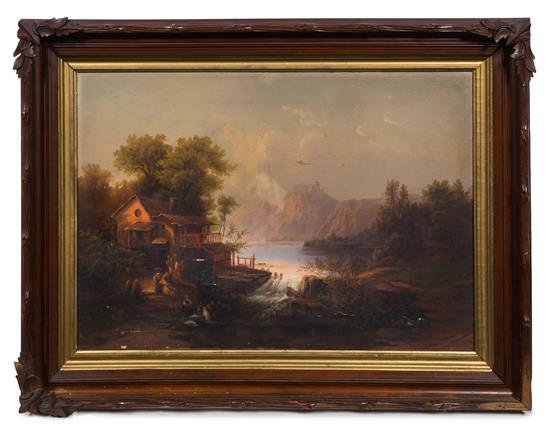 Appraisal: Sale Lot Artist Unknown American th Century Mill Scene oil