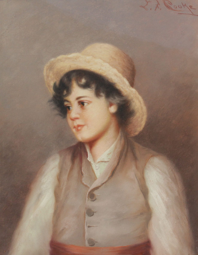 Appraisal: GOOD PASTEL PORTRAIT OF A YOUNG BOY SIGNED COOKE Sight