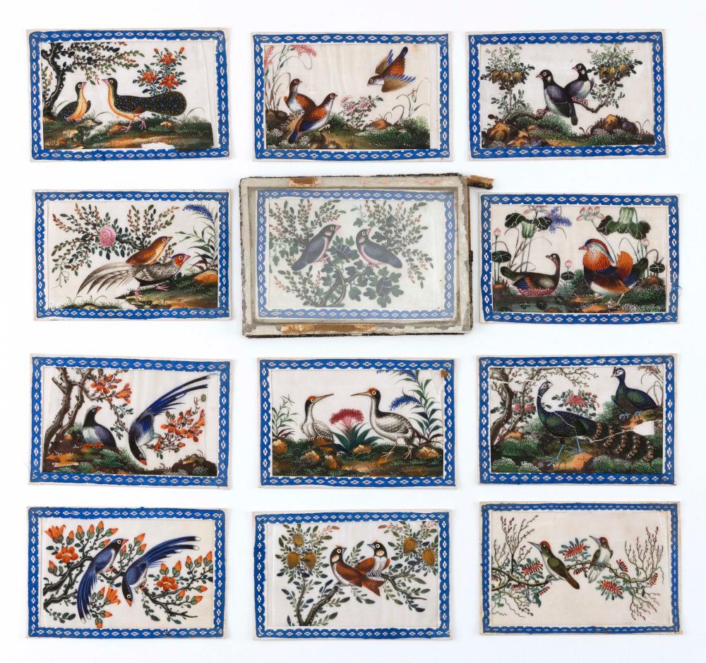 Appraisal: SET OF TWELVE CHINESE EXPORT GOUACHE PAINTINGS ON PITH PAPER