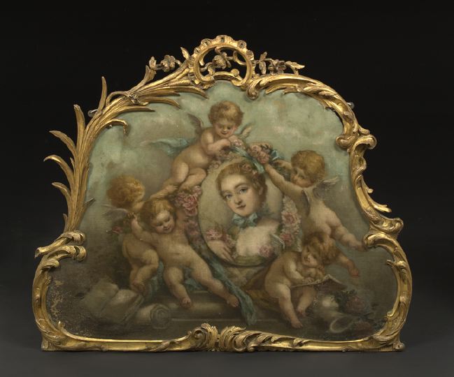 Appraisal: Louis XV-Style Giltwood Supra Porta Panel th century in the