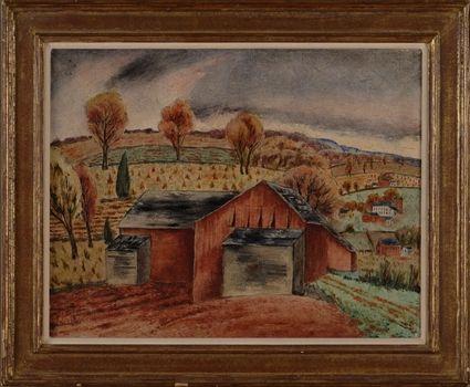 Appraisal: GEORGE BIDDLE - PENNSYLVANIA COUNTRYSIDE Oil on canvas x in