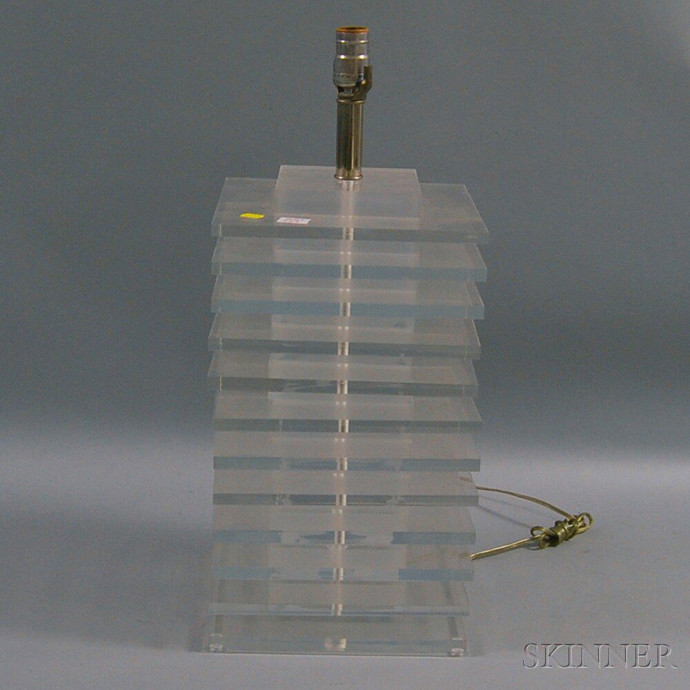 Appraisal: Lucite Table Lamp composed of stacked Lucite blocks of square