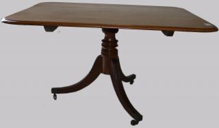 Appraisal: Regency mahogany tilt-top breakfast table with pedestal base Top x