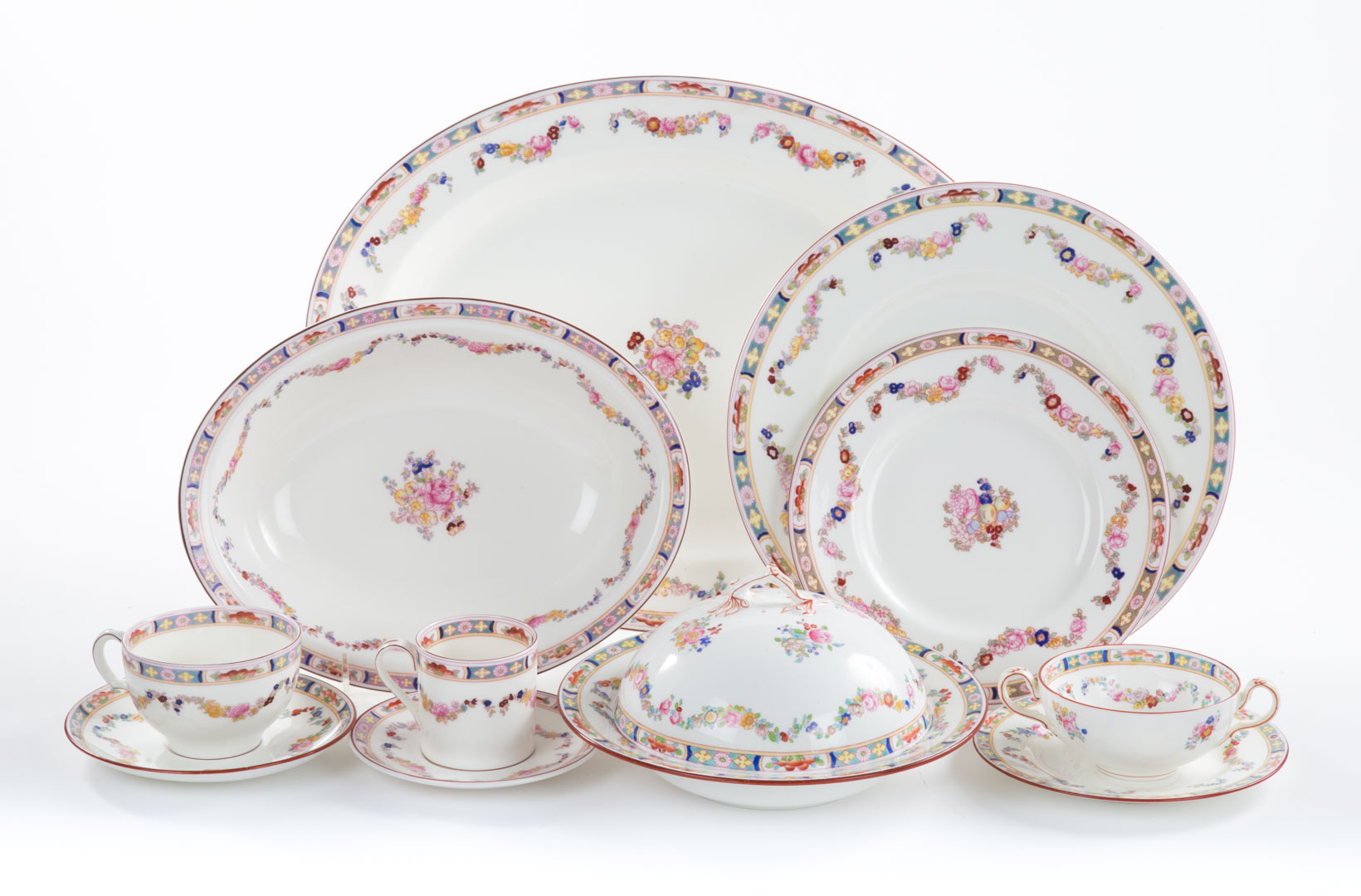 Appraisal: Minton china Minton Rose partial dinner service pieces comprising teacups