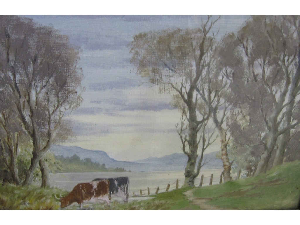 Appraisal: W G BLACKWOOD Oil on canvas landscape with cattle signed