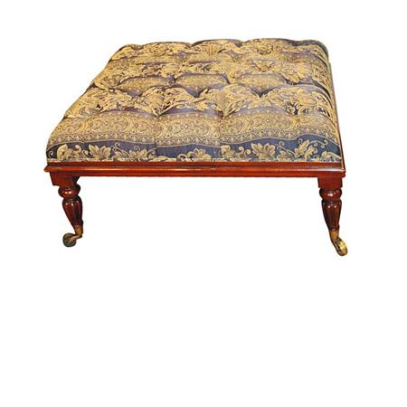 Appraisal: William IV Tufted Upholstered Mahogany Ottoman Estimate -