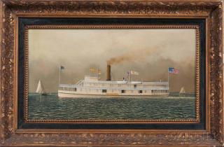 Appraisal: American School th Century Portrait of the Paddlewheel Steamer Newburgh