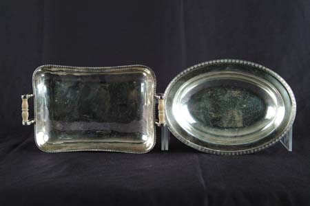 Appraisal: FIVE PIECES OF ASSORTED SILVER PLATE - x platter by