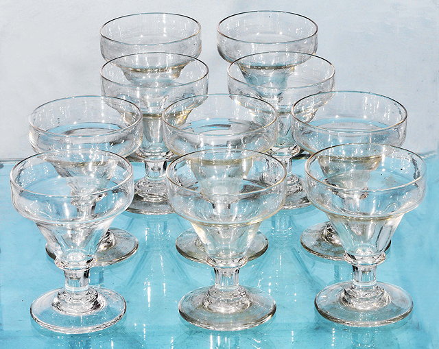 Appraisal: A SET OF TEN GEORGIAN STYLE GLASS GOBLETS with plain