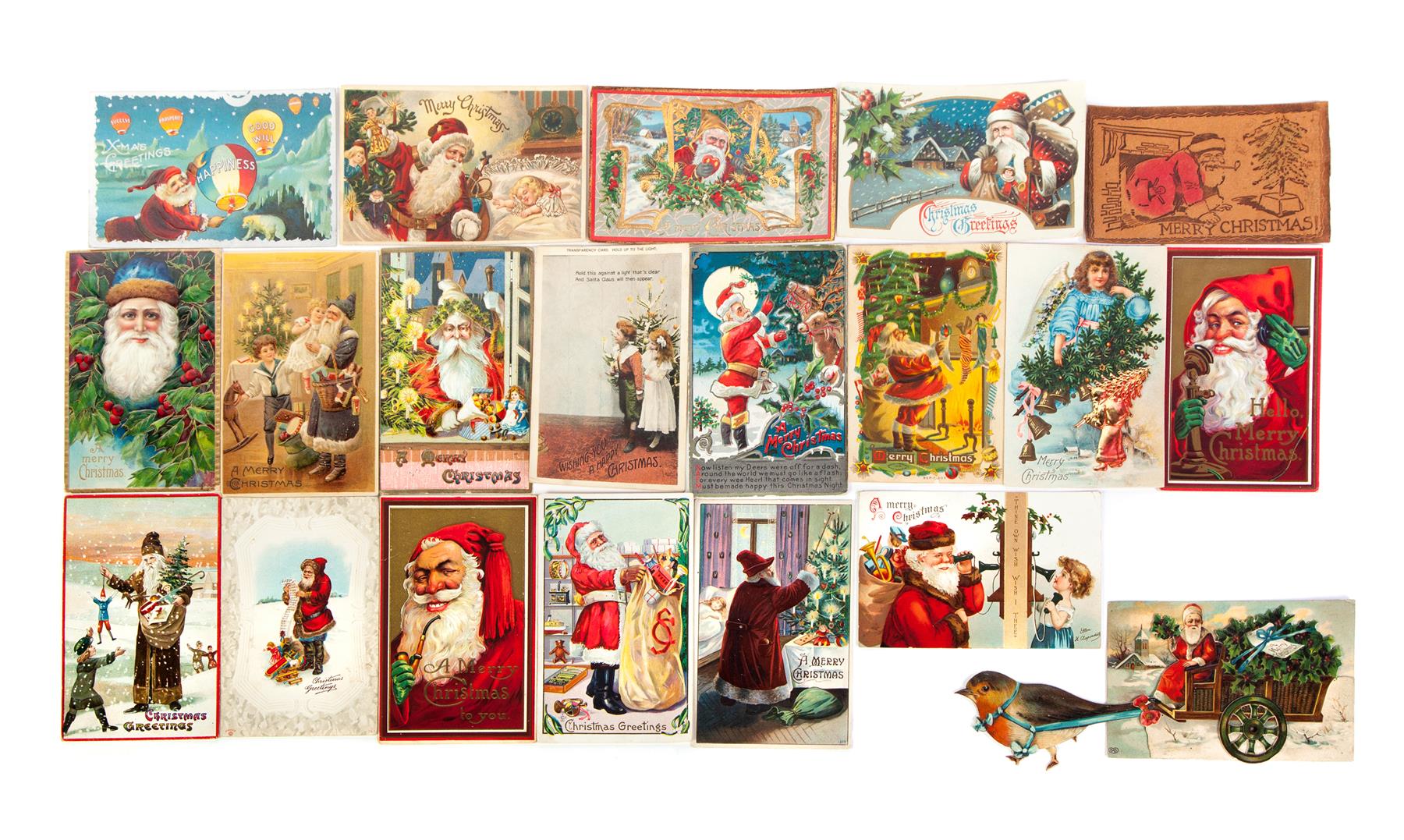 Appraisal: TWENTY CHRISTMAS POSTCARDS American and German late th-early th century