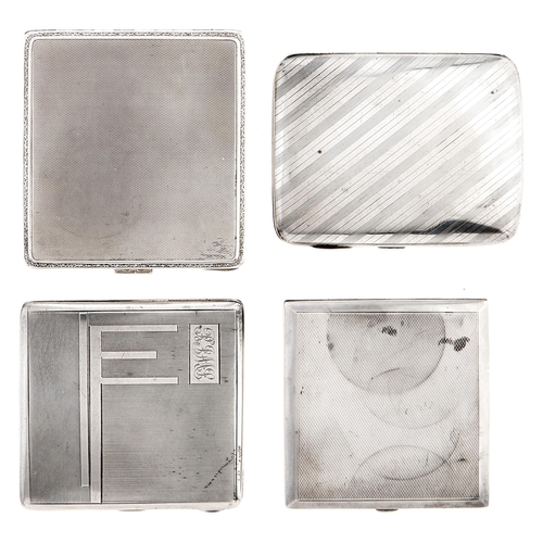 Appraisal: Three silver cigarette cases various sizes and makers Birmingham and